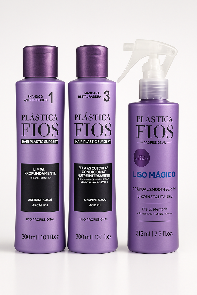 Cadiveu Plastica Dos Fios Sexy Hair Set. Champú, Acondicionador y Fluido Mágico