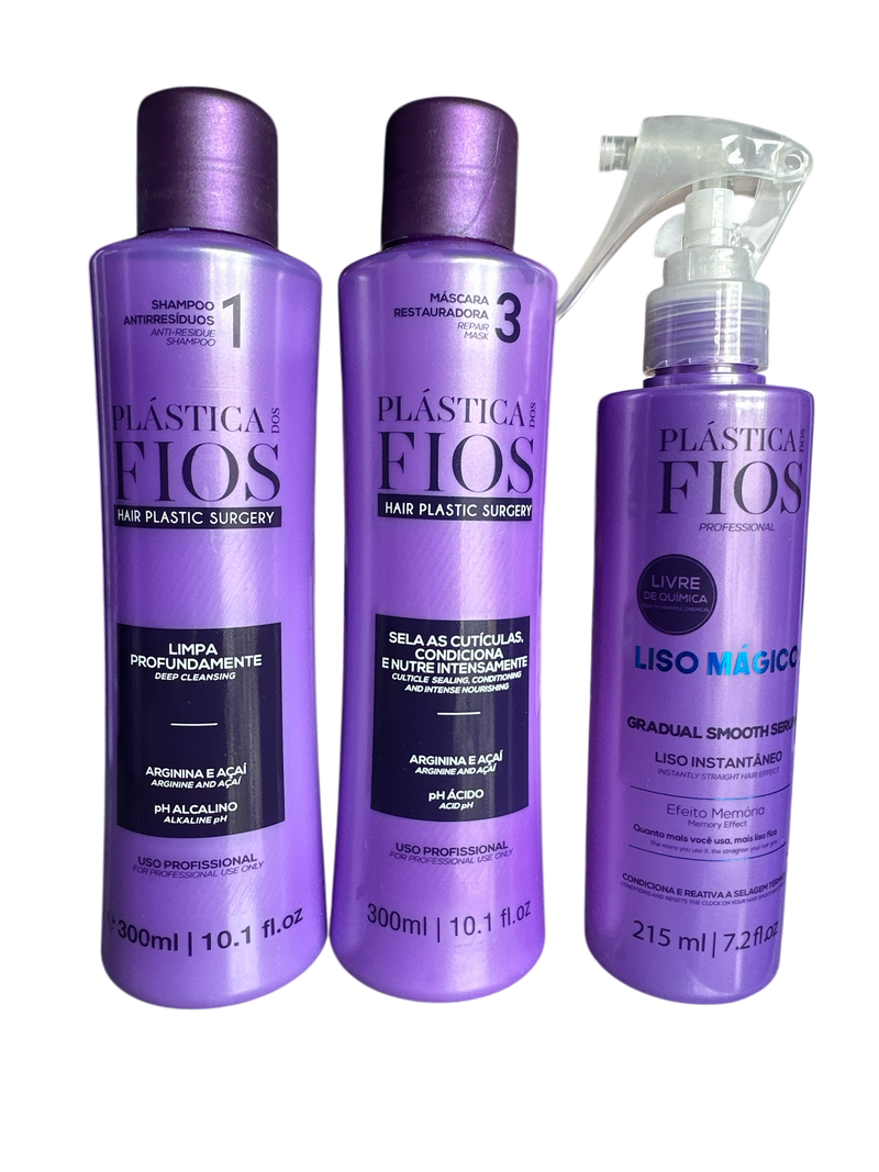 Cadiveu Plastica Dos Fios Sexy Hair Set. Champú, Acondicionador y Fluido Mágico