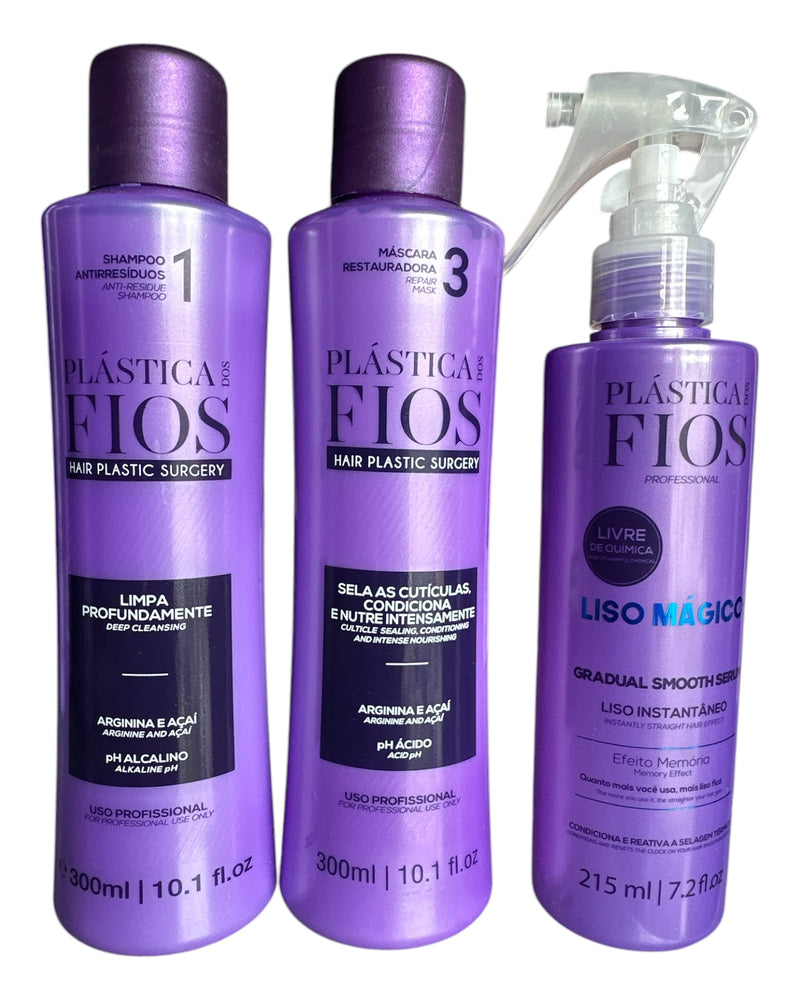 Cadiveu Plastica Dos Fios Sexy Hair Set. Champú, Acondicionador y Fluido Mágico